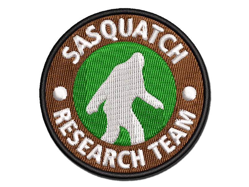 Sasquatch Research Team Bigfoot Cryptid Multi-Color Embroidered Iron-On or Hook &#x26; Loop Patch Applique