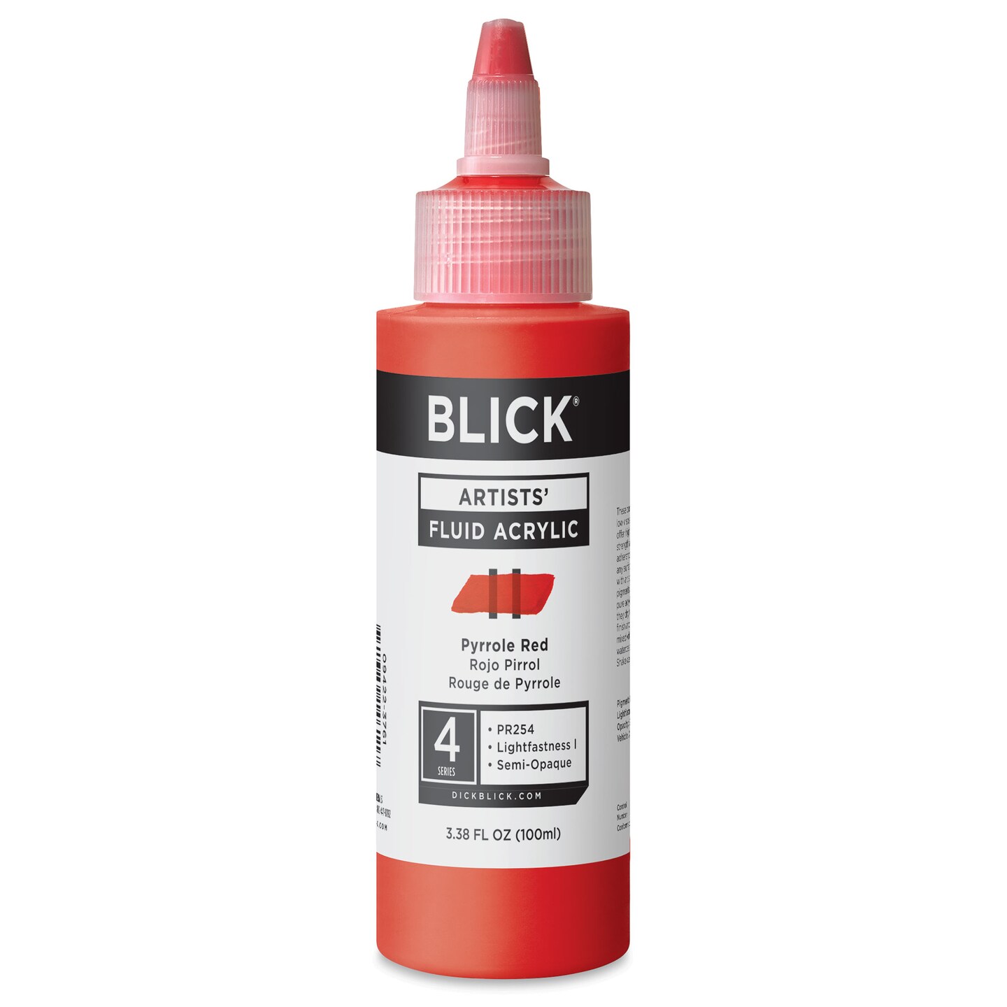 Blick Artists&#x2019; Fluid Acrylic - Pyrrole Red, 100 ml