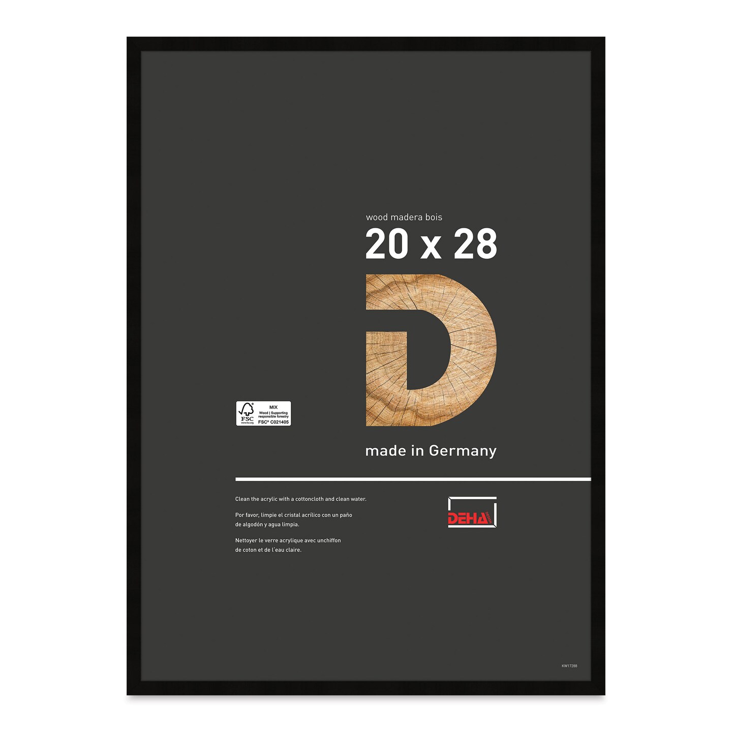 Deha Design Fontana Wood Frame - Black, 20&#x22; x 28&#x22;