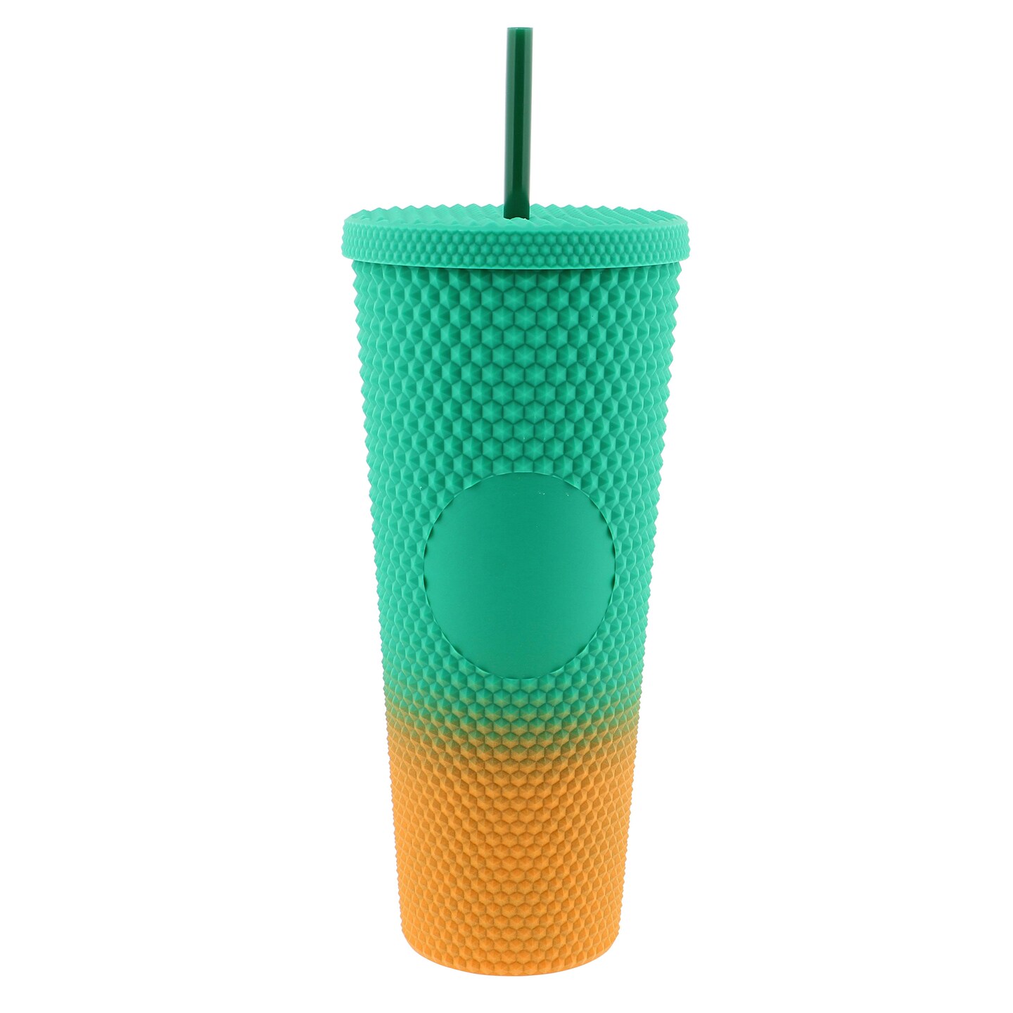 CraftyBook 24oz Tumbler with Lid and Straw - Gradient Studded Water Bottle