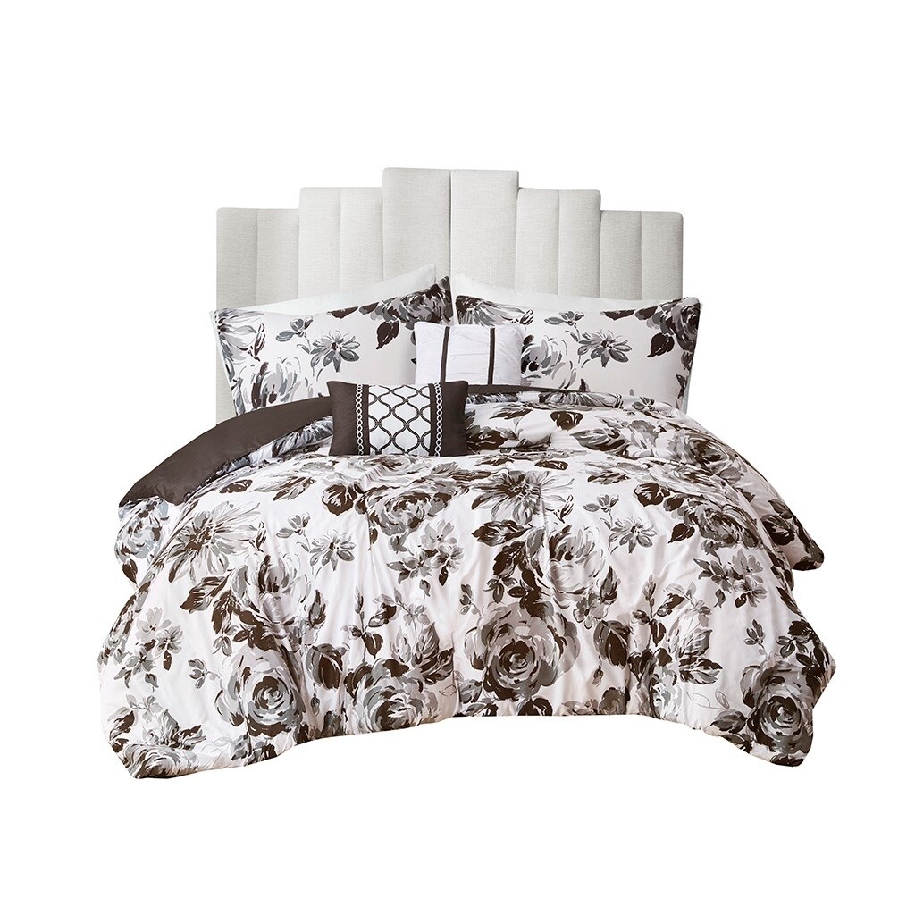 Gracie Mills   Marshall Floral Print Comforter Set with Antimicrobial Freshness - GRACE-11465