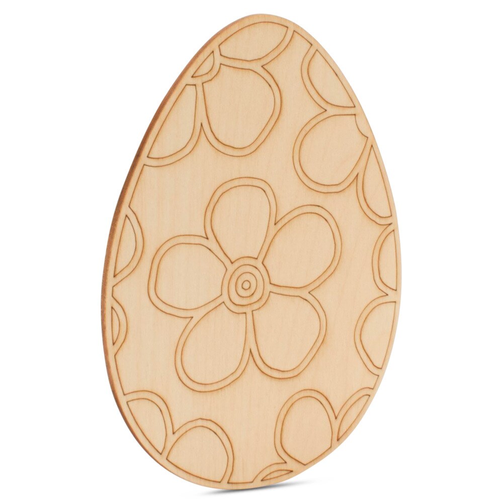 Floral Wood Easter Egg Cutouts, 5"-14”, 1/8" Thick |Woodpeckers