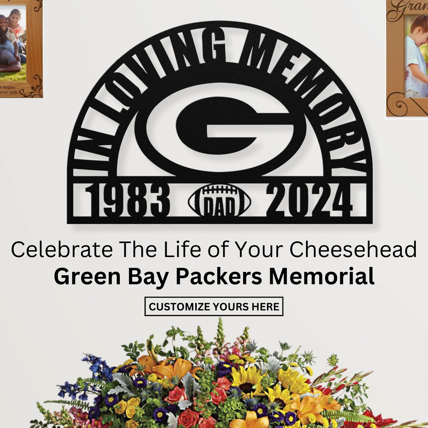 Personalized Green Bay Packers Football Memorial: A Sympathy Gift