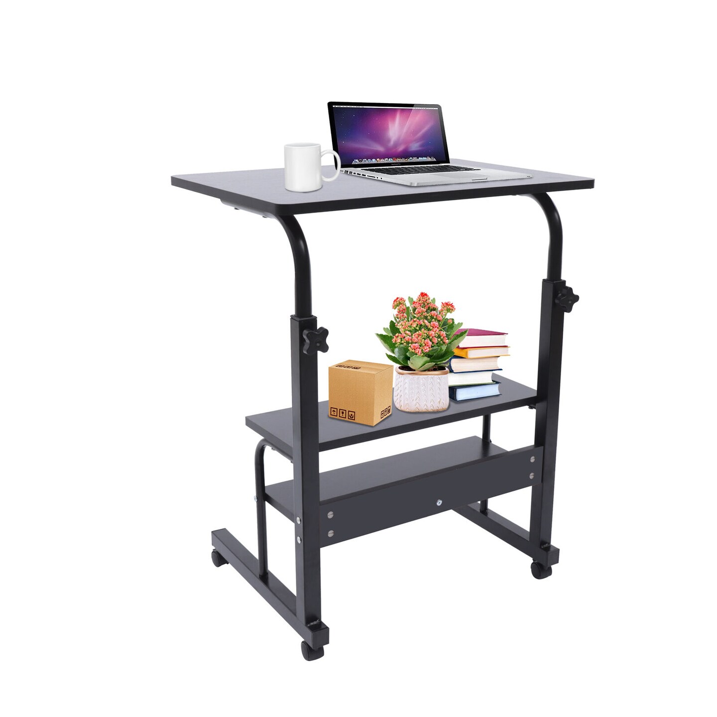 Kitcheniva 3 Layer Portable Tray Table Desk with Wheels