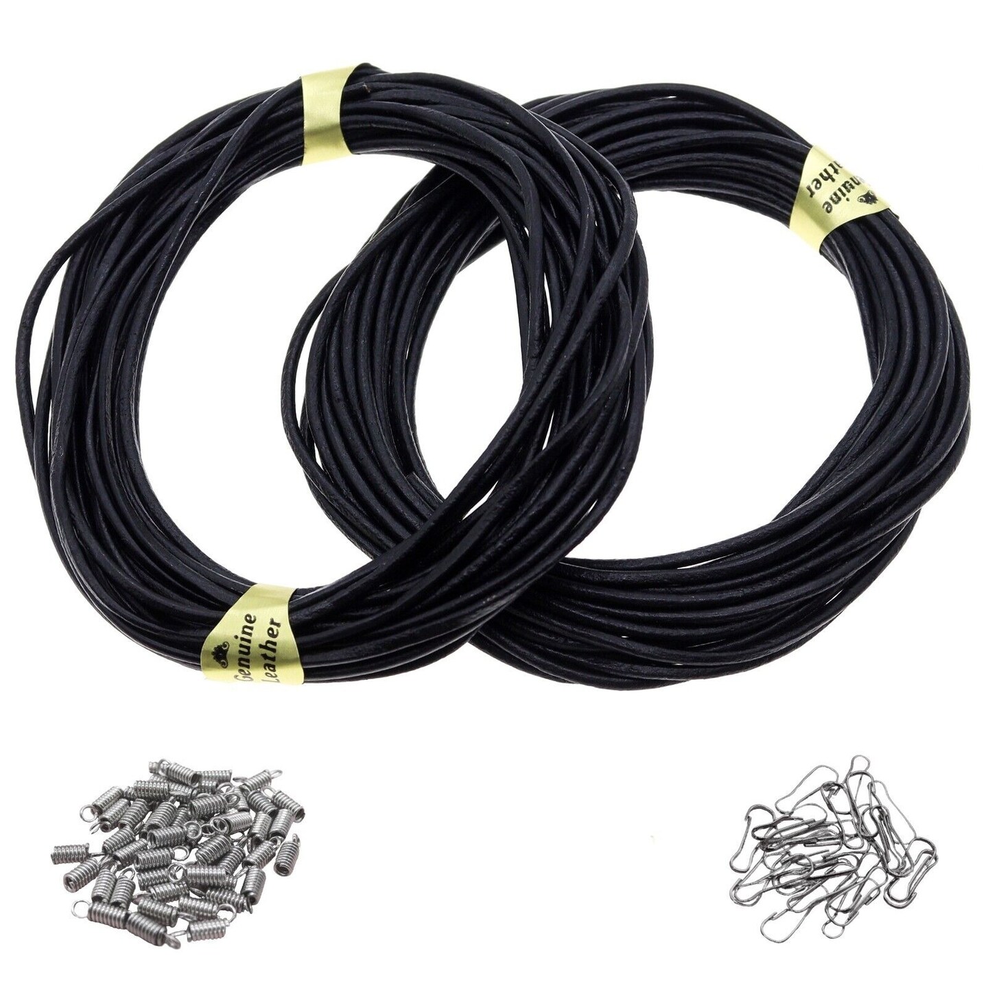 10 Meters Genuine Leather Cord for Jewelry Making and 124 PCS Jewelry Findings