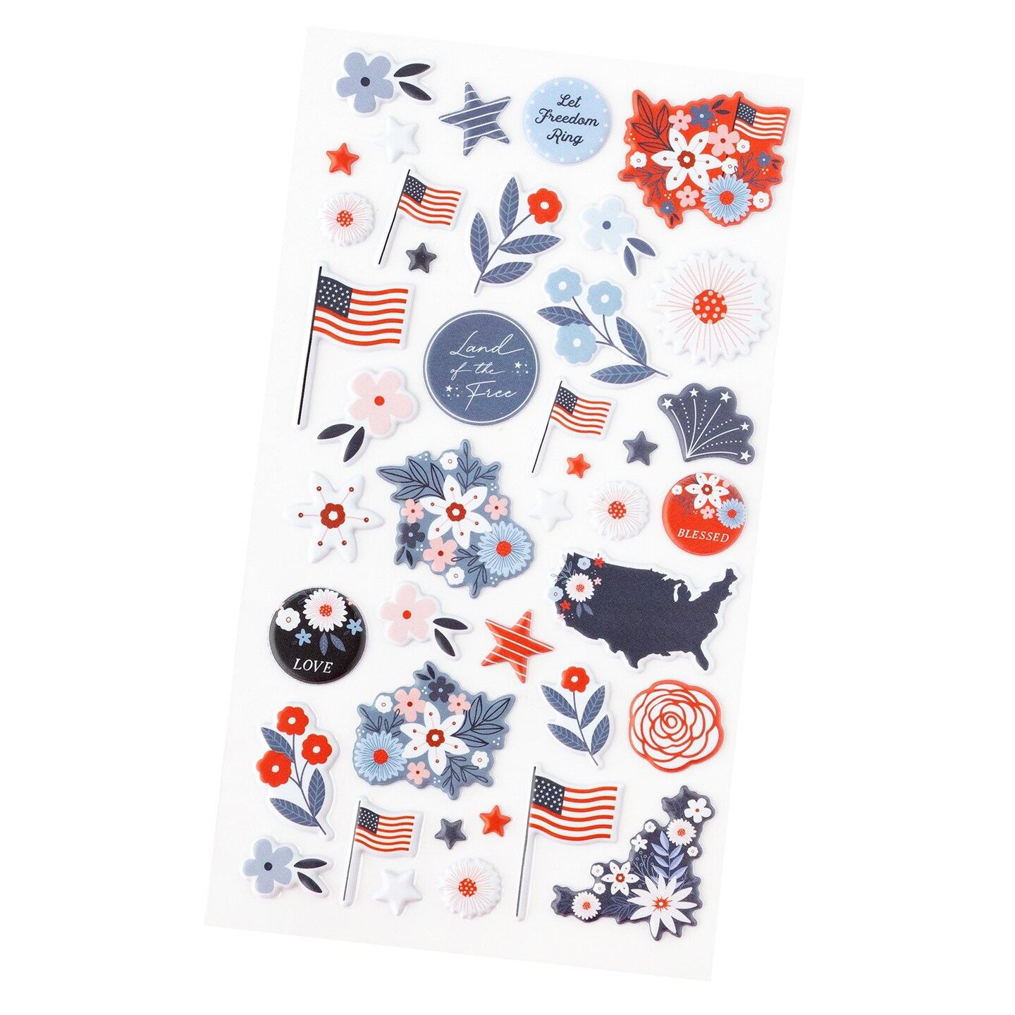 American Crafts Flags And Frills Puffy Stickers 41/Pkg-Matte Icons