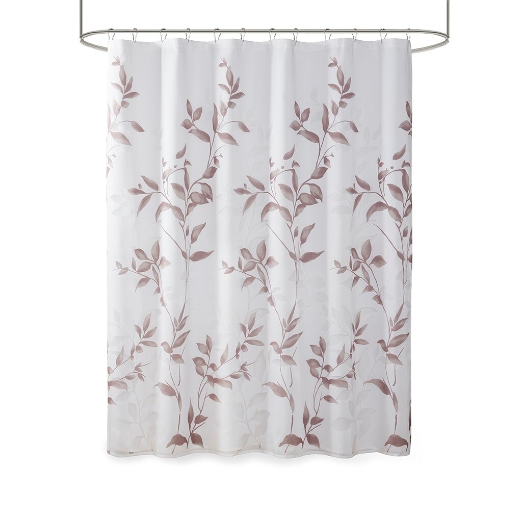 Gracie Mills Patton Modern Lightweight Botanical Burnout Shower Curtain