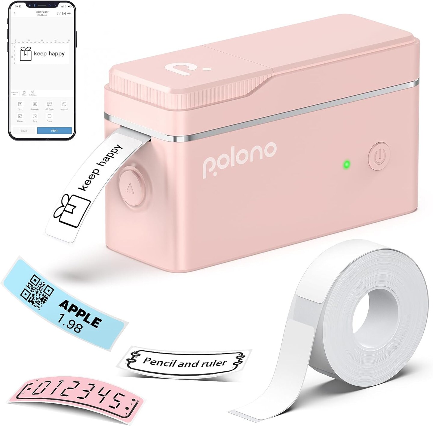 POLONO&#xAE; Label Maker Machine with Tape | P31S Portable Thermal Printer