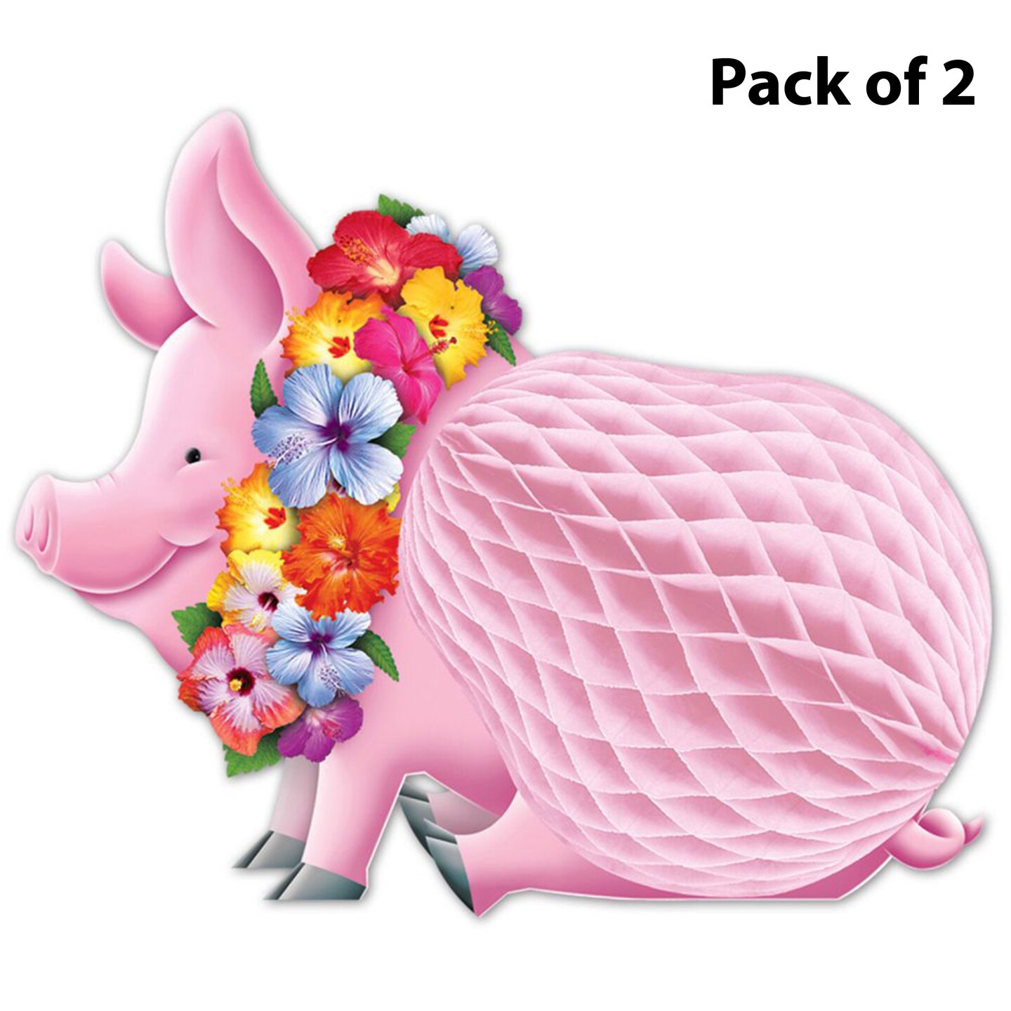 Luau Pig Tissue Centerpiece | Decoration Summer Tropical Hawaiian Theme | MINA&#xAE;