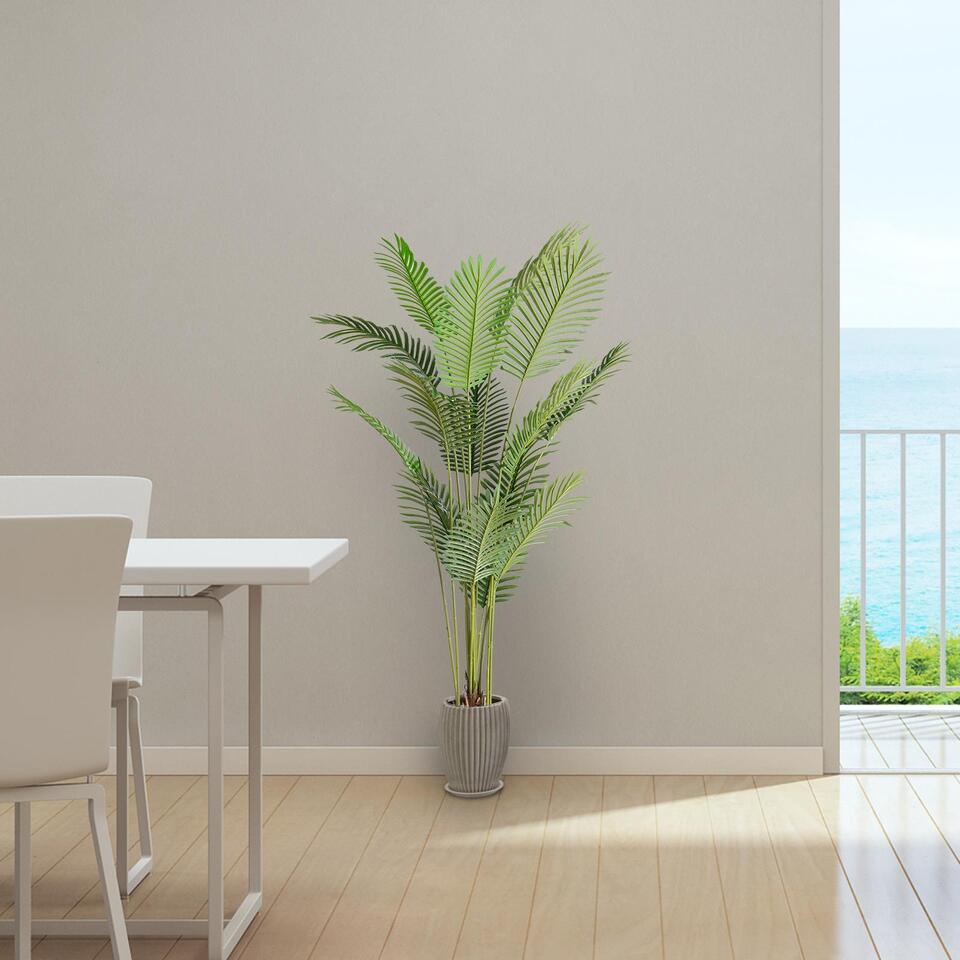 Set of 2 Artificial Palm Plant 6 Feet Fake Palm Tree with 16 Leaves Faux