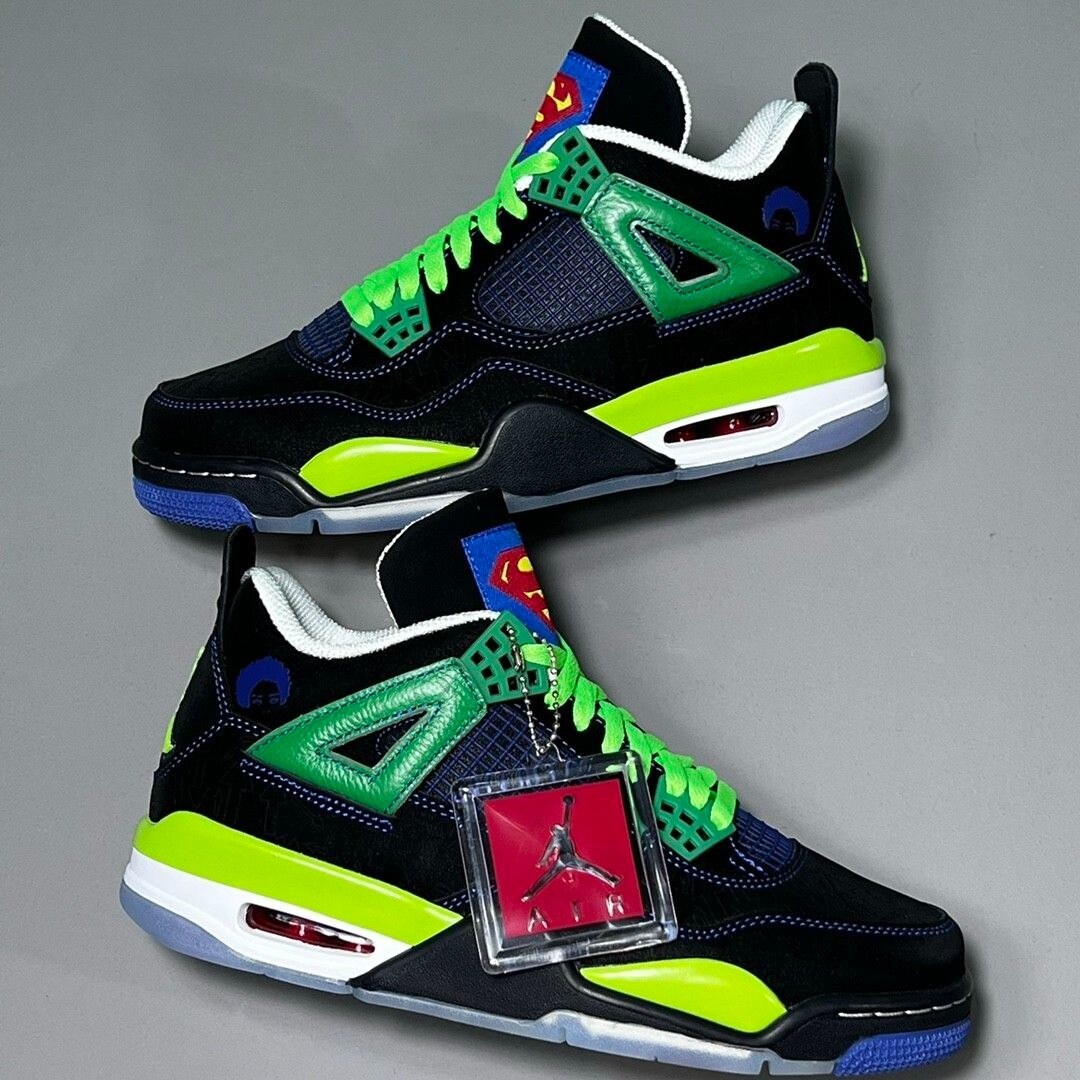 Air Jordan 4 Doernbecher Black old Royal electric Green white Sneakers for Men and Women MakerPlace by Michaels