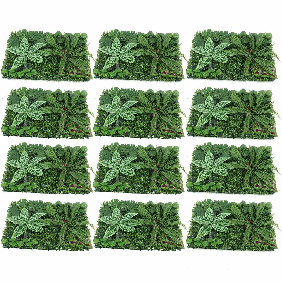 Plant Artificial Mat Greenery Wall Hedge Grass Fence Foliage Panel Decor