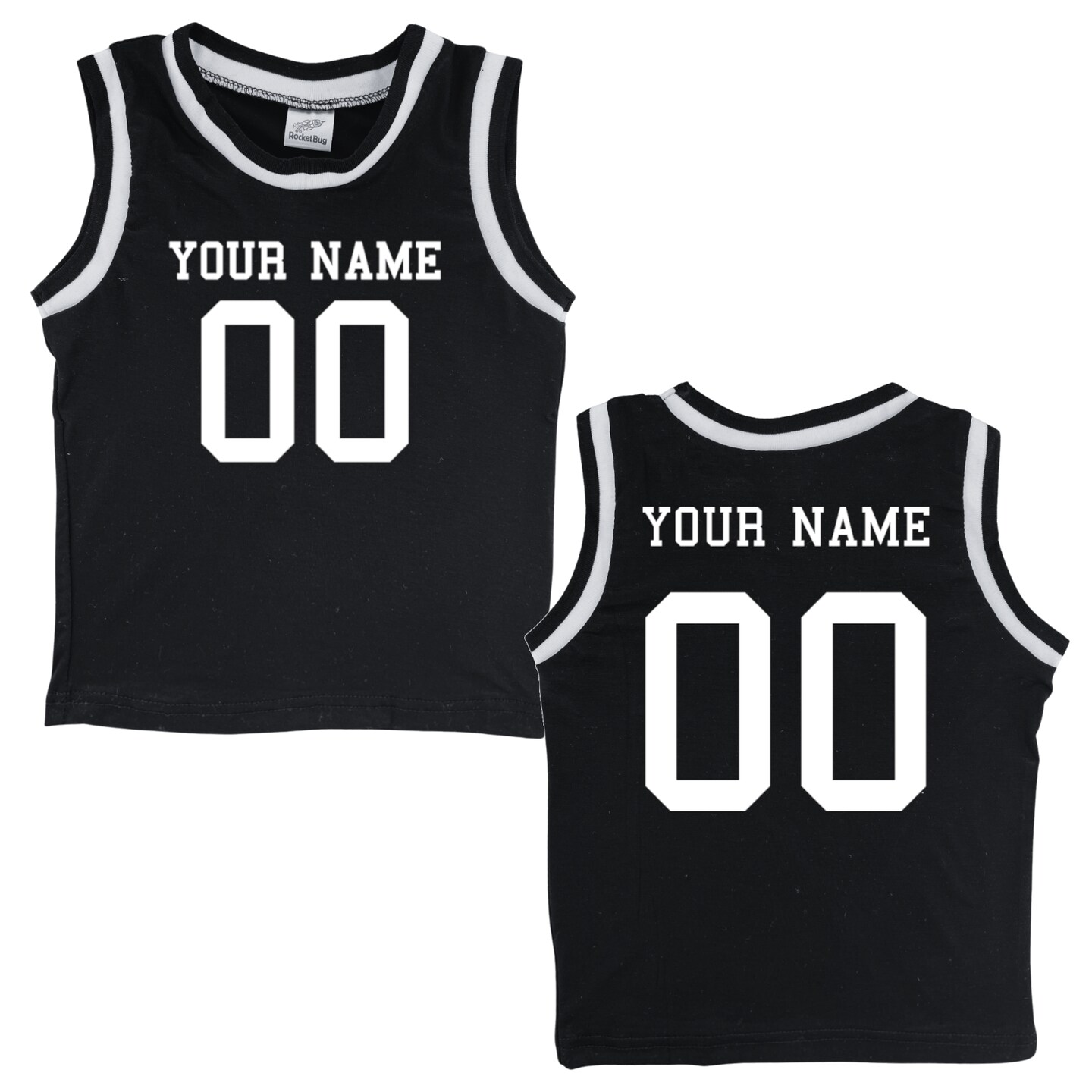 Custom Sleeveless Basketball Sport Jersey for Babies and Toddlers-Personalized with Name and Number (Front and Back) - image12