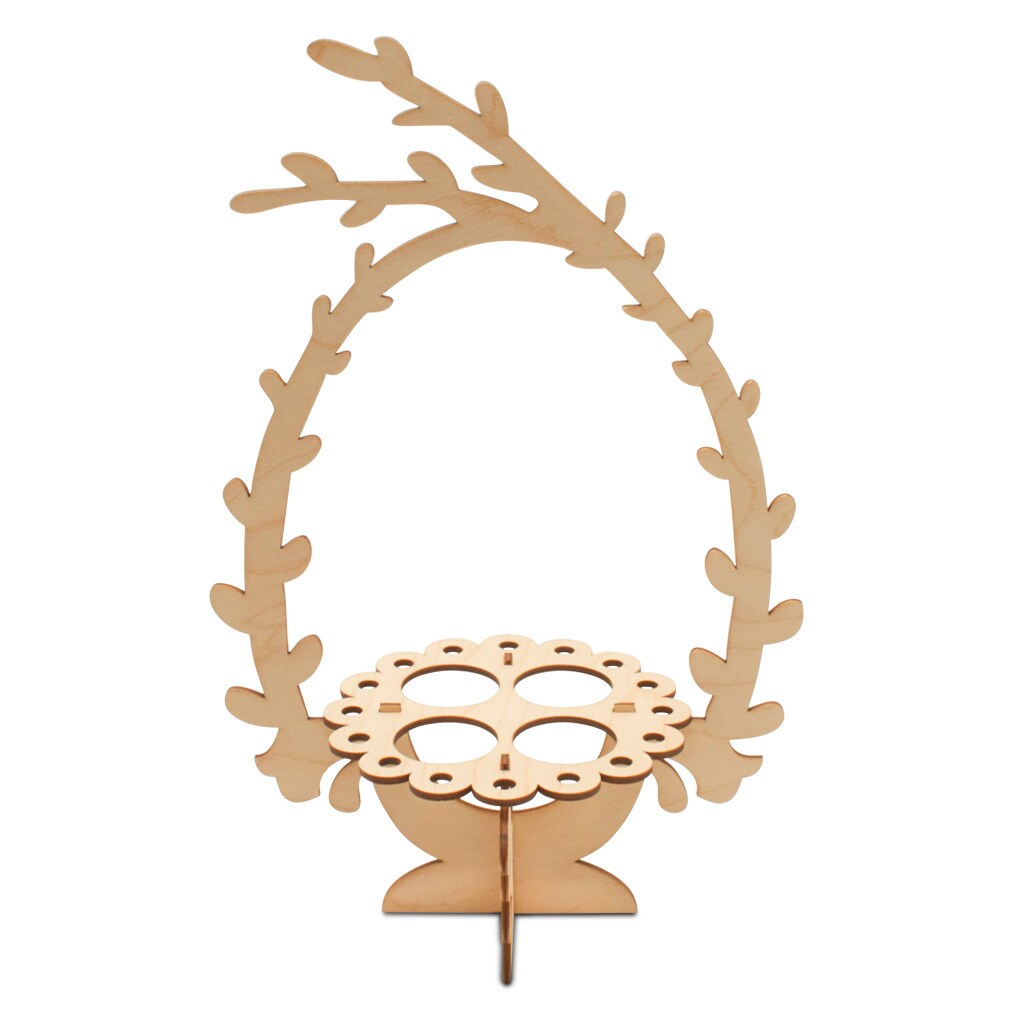 Bird Nest Wooden Egg Holder Kit with 4 Eggs 2-1/2”, for Easter| Woodpeckers