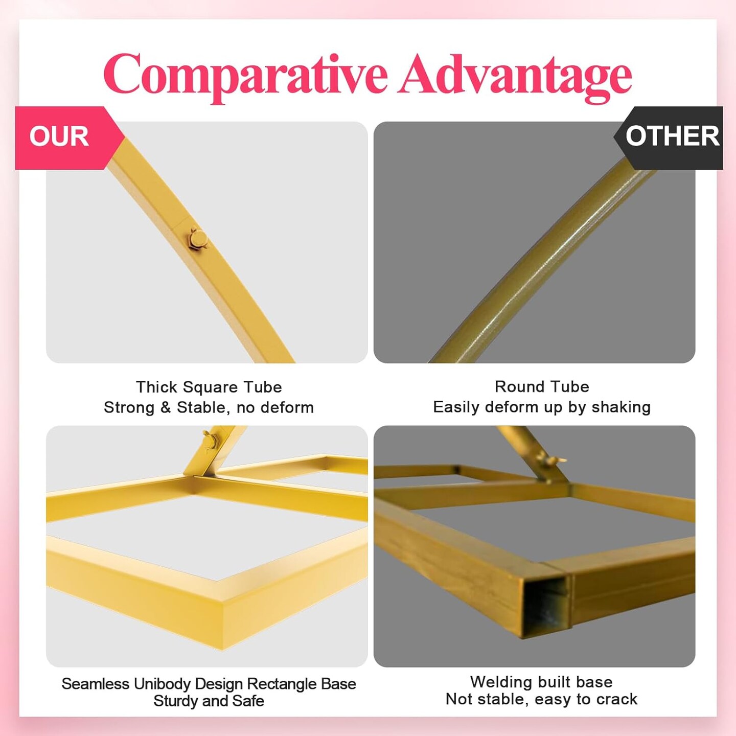 Wedding Arch 8.5FT Round Backdrop Stand Gold Metal Circle Balloon Arch Frame Stand for Wedding Ceremony Birthday Party Bridal Shower Anniversary Candy Tables Decoration