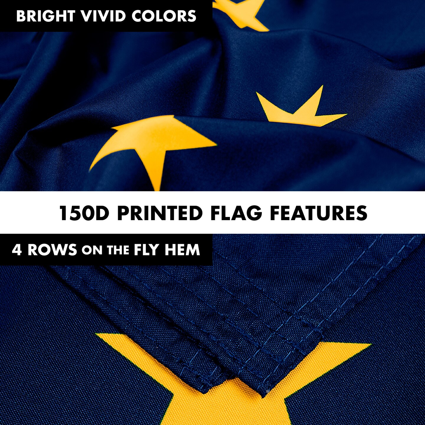 G128 Combo Pack: 6 Feet Tangle Free Spinning Flagpole (Black) Alaska AK State Flag 3x5 ft Printed 150D Brass Grommets (Flag Included) Aluminum Flag Pole