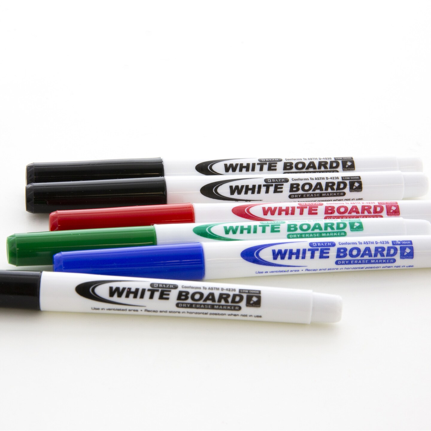 BAZIC Fine Tip Assorted Color Dry-Erase Marker (4/Pack)