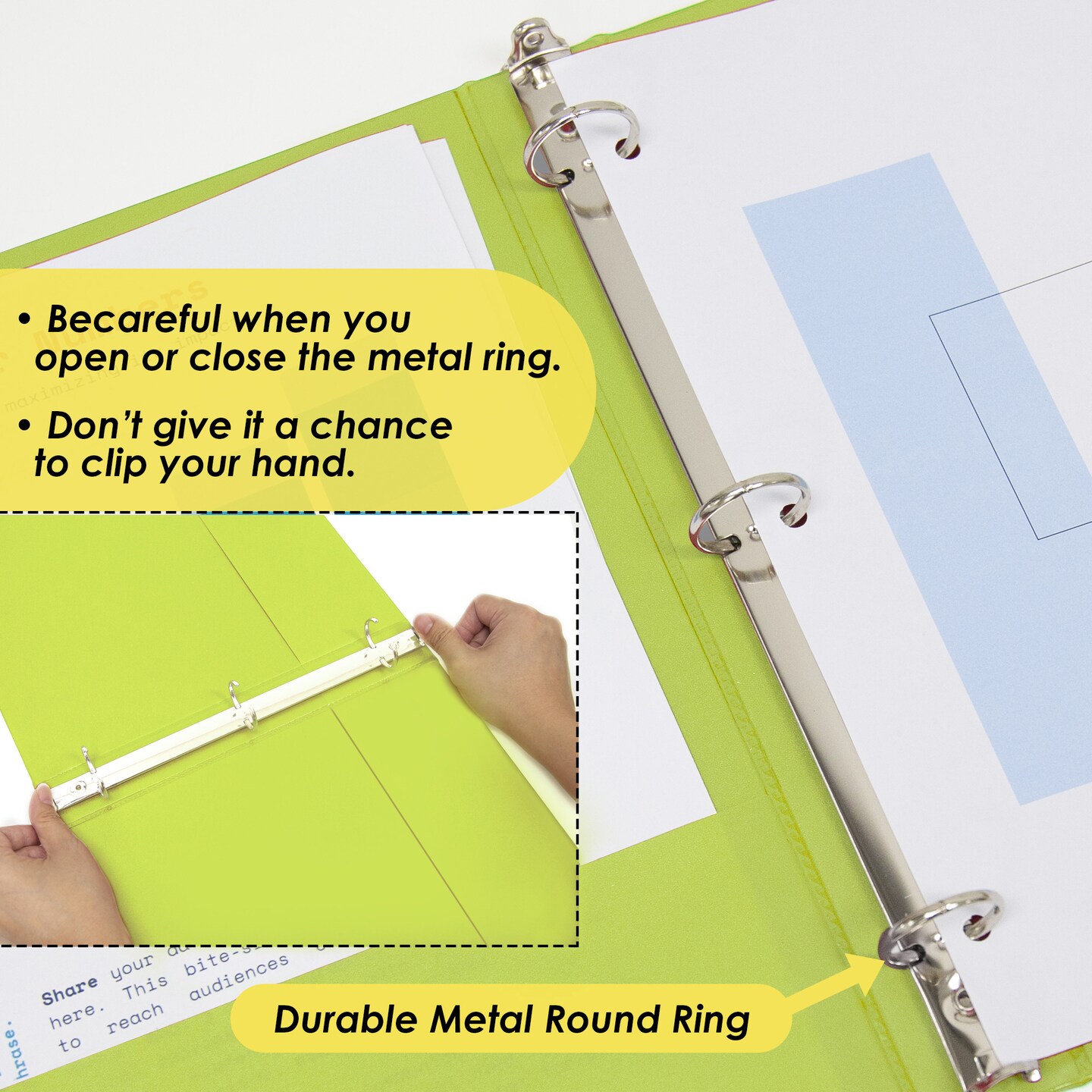 BAZIC 1&#x22; 3-Ring View Binder w/ 2-Pockets (11 Color Available)