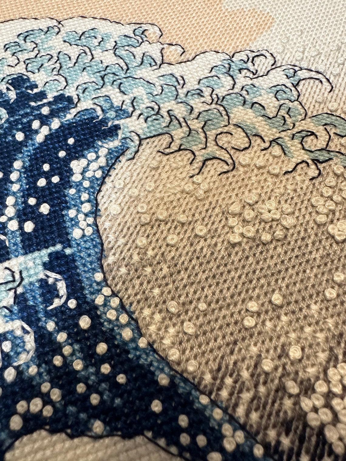 The Great Wave off Kanagawa after K. Hokusai Artwork R2186 Counted Cross Stitch Kit