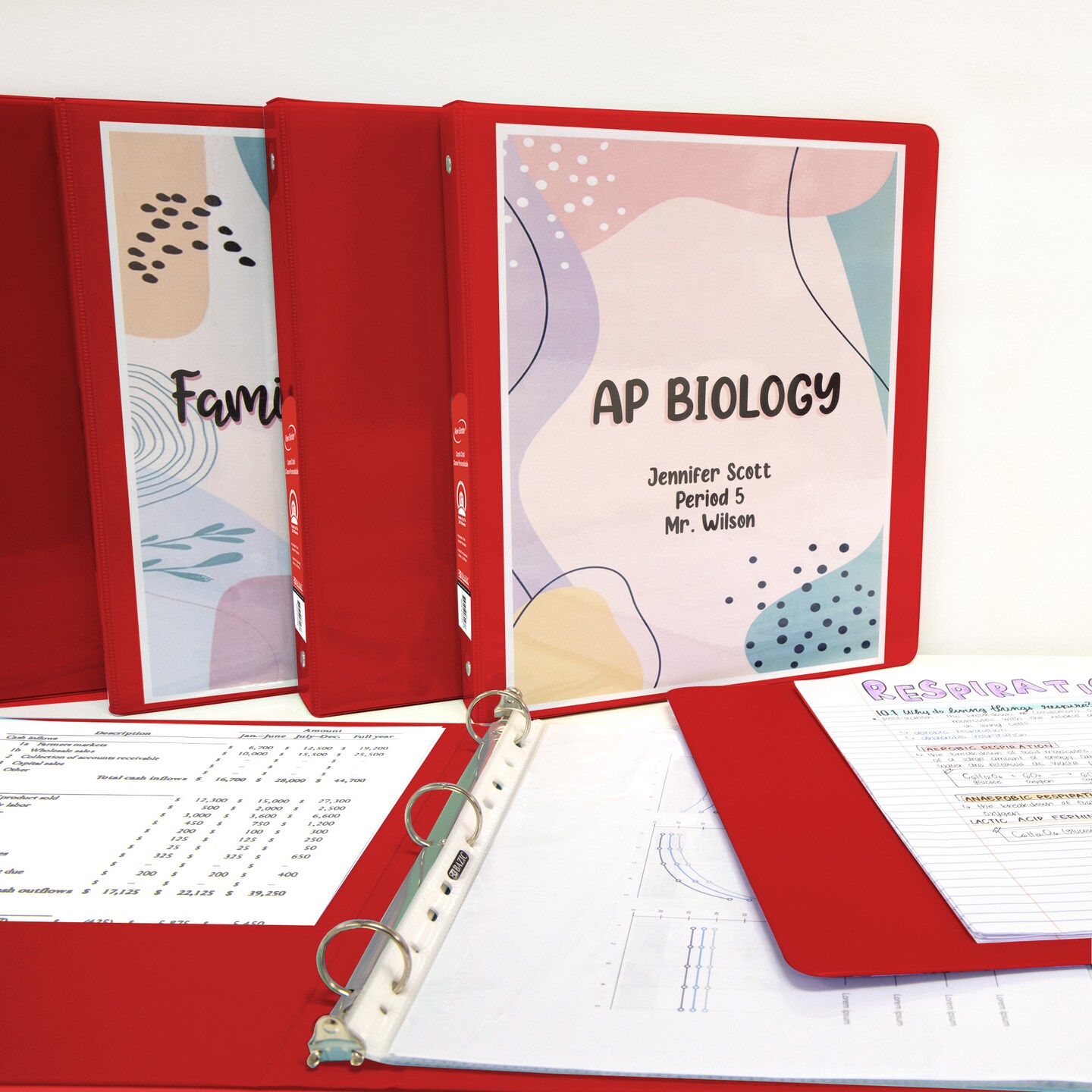 BAZIC 1.5&#x22; 3-Ring View Binder w/ 2-Pockets (11 Color Available)