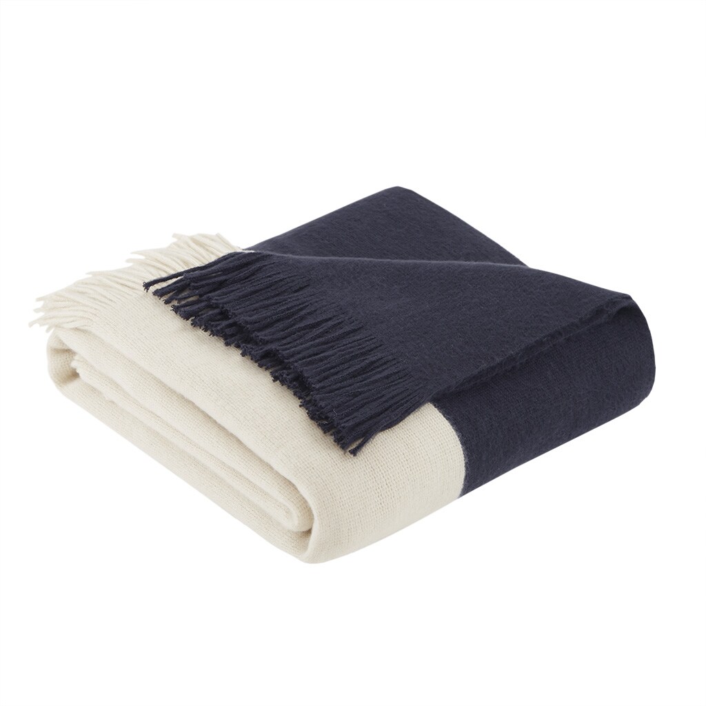 Gracie Mills   Fidel Color Block Faux Cashmere Throw Blanket - GRACE-11152