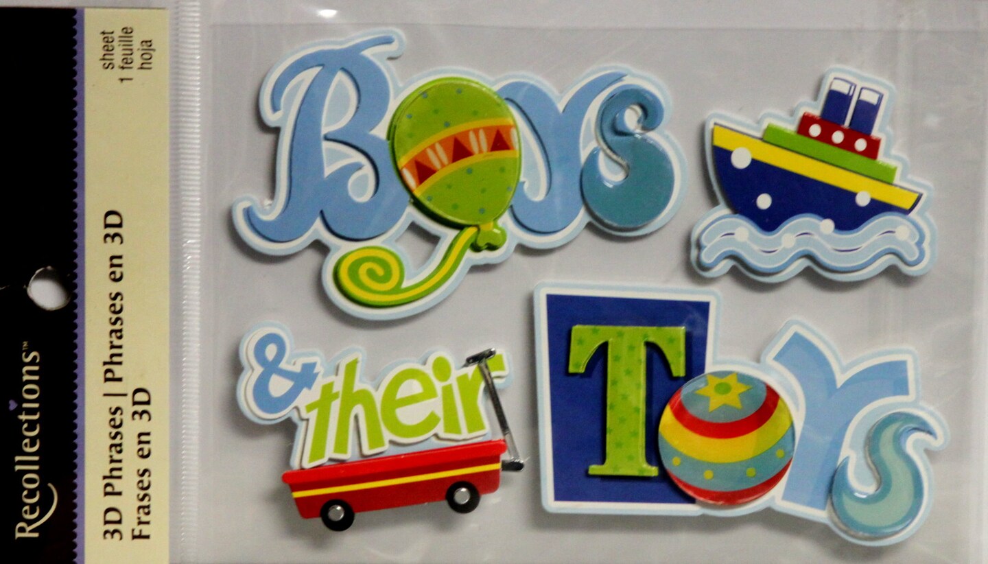 Recollections Boys &#x26; Their Toys Dimensional Stickers
