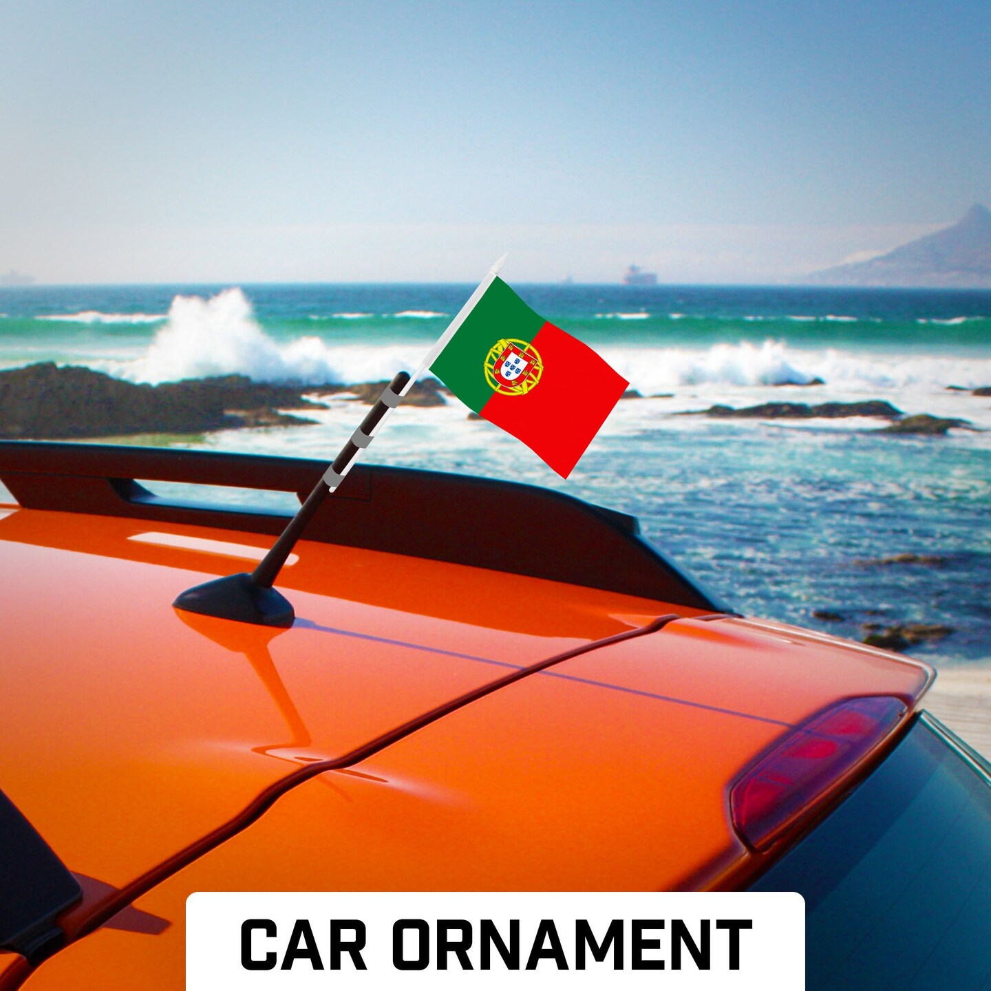 G128 30 Pack Handheld Portugal Portuguese Stick Flags | 4x6 In | Printed 150D Polyester, Country Flag, Solid Plastic Stick, Spear White Tip