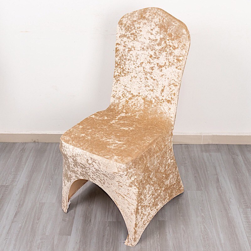 Fitted Spandex Crushed Velvet Stretchable Banquet CHAIR COVER