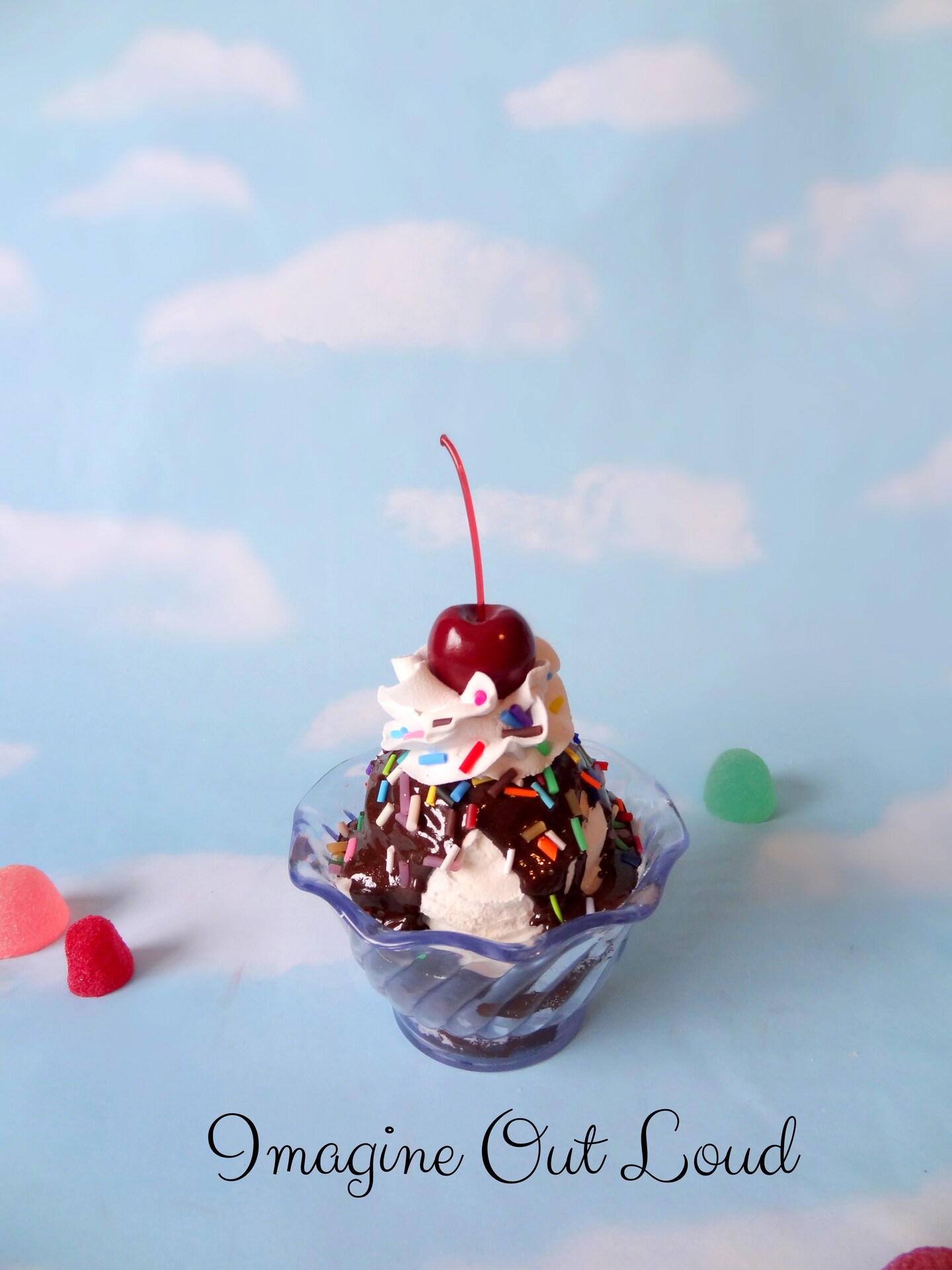 Fake Ice Cream Sundae Small Vanilla with Chocolate hot fudge sauce and  Sprinkles Faux Food Prop | MakerPlace by Michaels, image size:810x1080