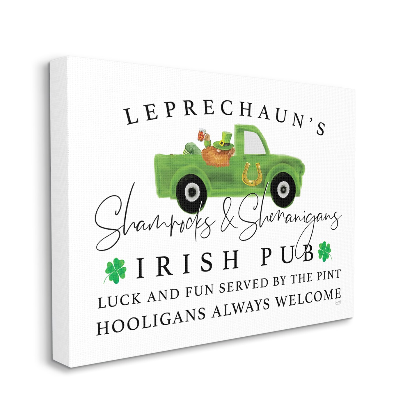 Stupell Industries Irish Pub Whimsical Leprechaun Canvas Wall Art