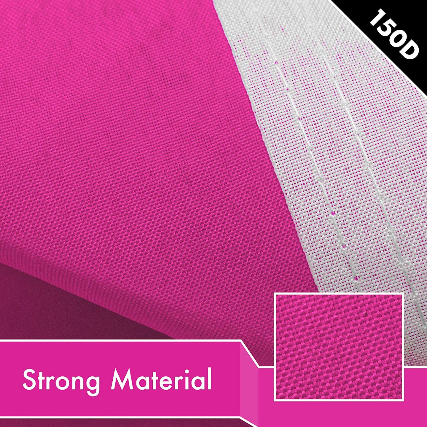G128 Solid Pink Color Flag | 3x5 feet | Printed 150D, Indoor/Outdoor, Vibrant Colors, Brass Grommets, Quality Polyester, Much Thicker More Durable Than 100D 75D Polyester