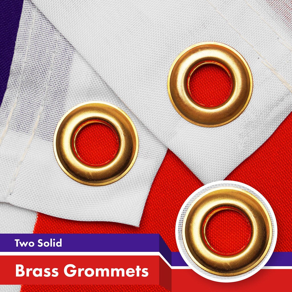 G128 Combo Pack: American USA Flag 3x5 Ft & Malaysia Flag 3x5 Ft, Both Printed 150D Polyester, Indoor/Outdoor, Brass Grommets