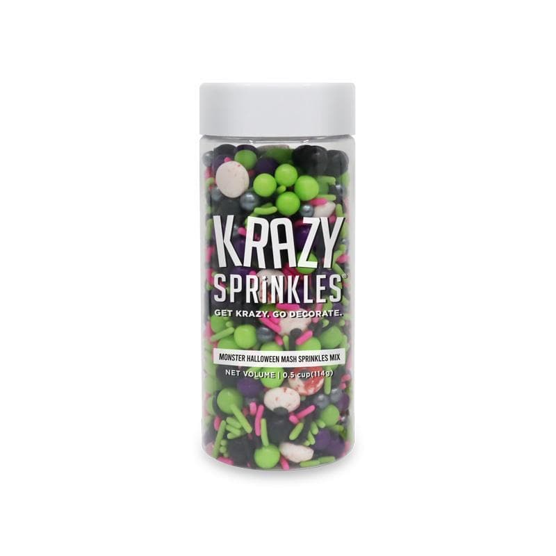 Krazy Sprinkles - Monster Mash Mix (1/2 Cup, 1x Jar) for Cakes, Ice Cream &#x26; Cookies