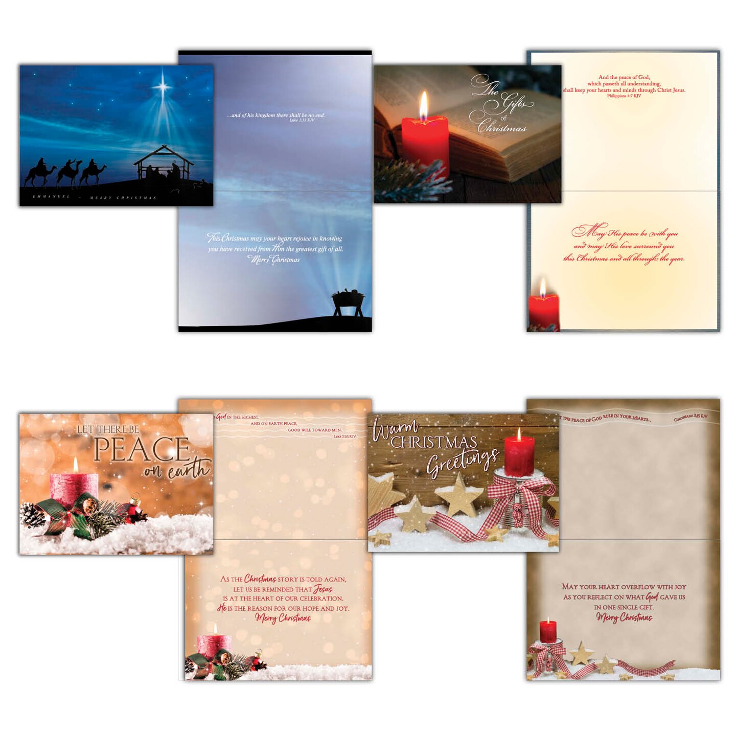 Extra Large Boxed Christmas Card Assortment - Christmas Greetings - 48 Cards and Envelopes