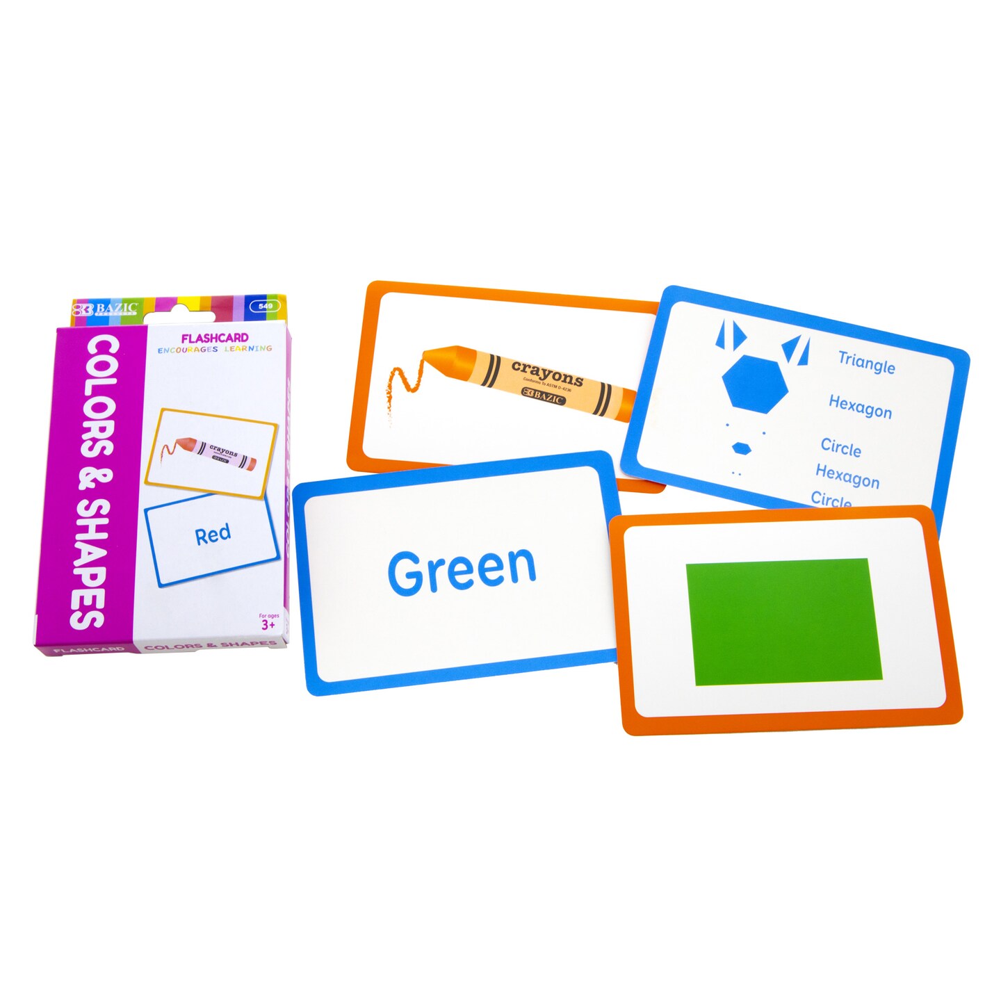 BAZIC Flash Cards Colors Preschool (36/Pack)