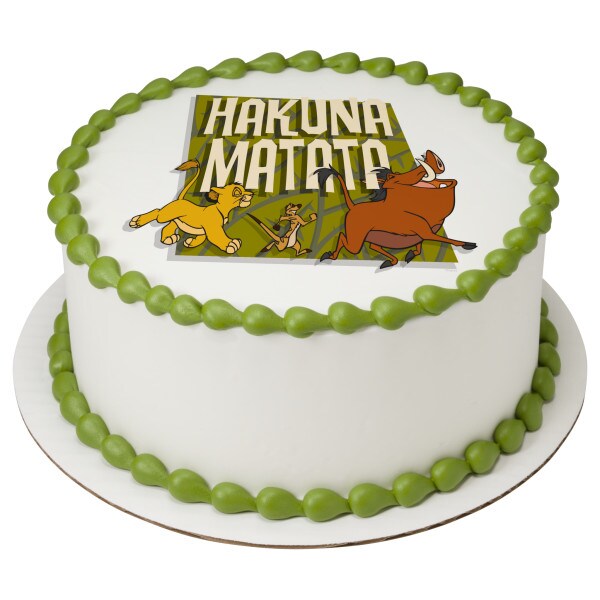 Disney The Lion King Hakuna Matata Edible Cake Topper Image - 1/4 Sheet