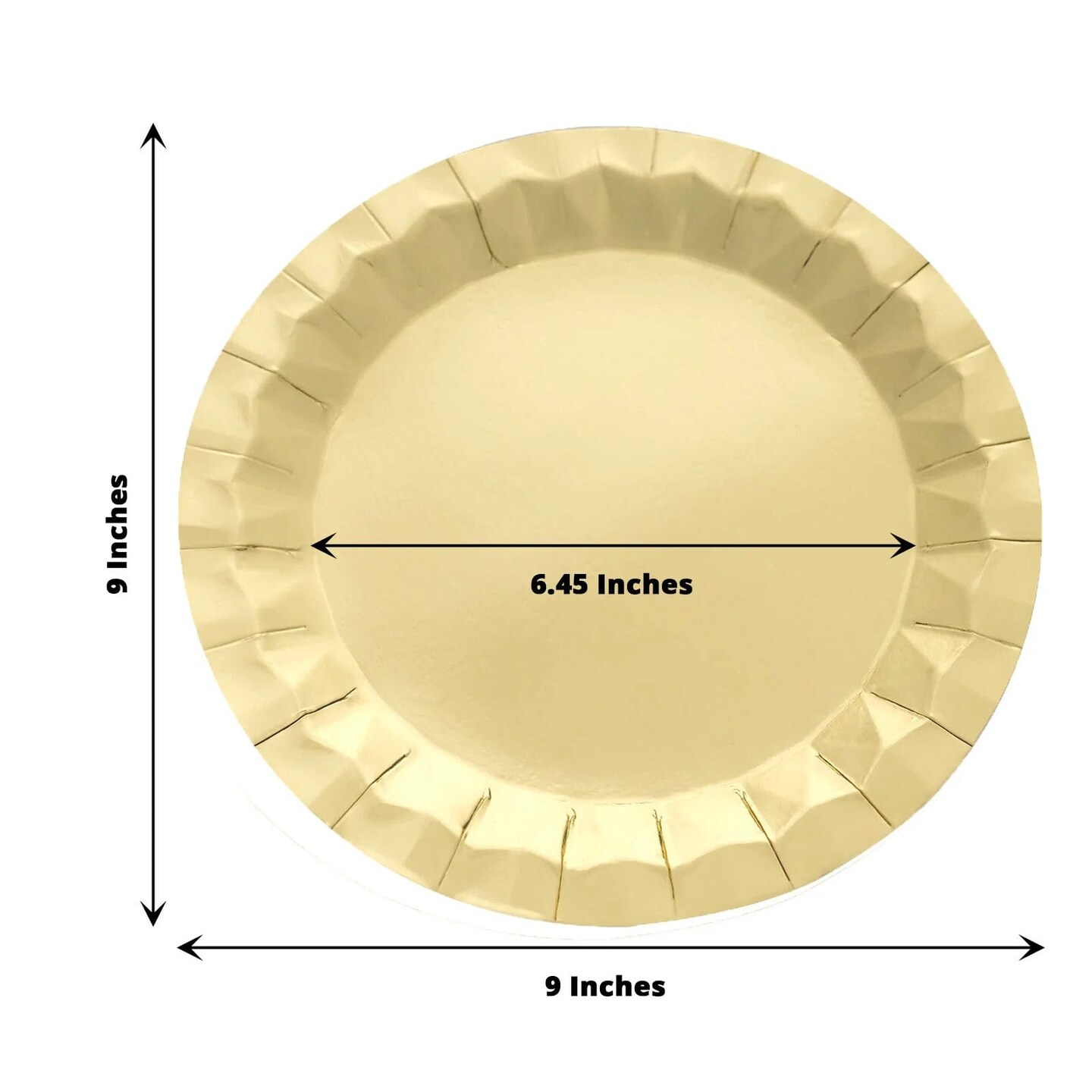 25 Geometric Round 9" Metallic Disposable Dinner PAPER PLATES