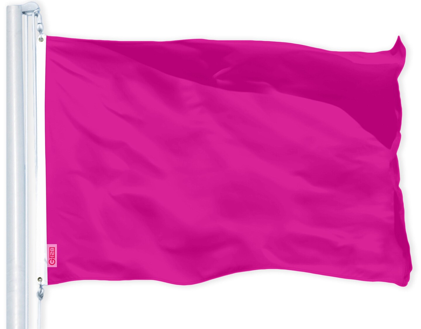 G128 Solid Pink Color Flag | 4x6 Ft | LiteWeave Pro Series Printed 150D Polyester | Indoor/Outdoor, Vibrant Colors, Brass Grommets, Thicker and More Durable Than 100D 75D Polyester