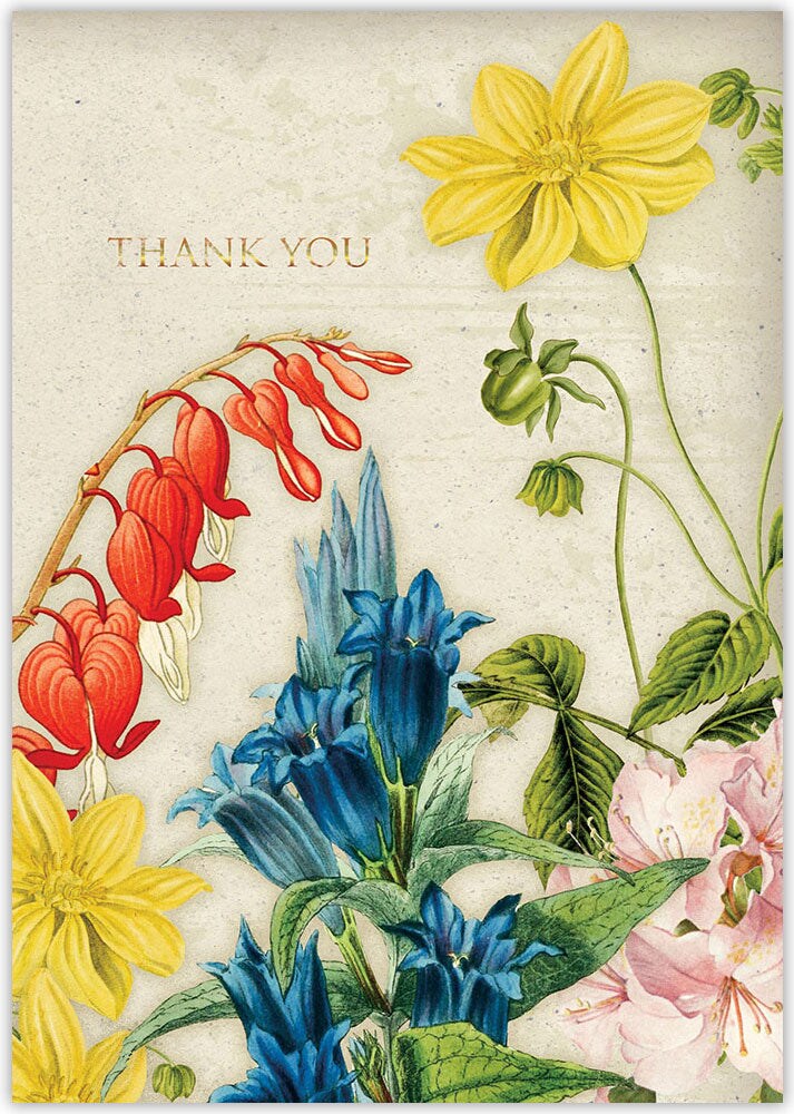 Vintage Rose &#x26; Floral - Individual Thank You Card