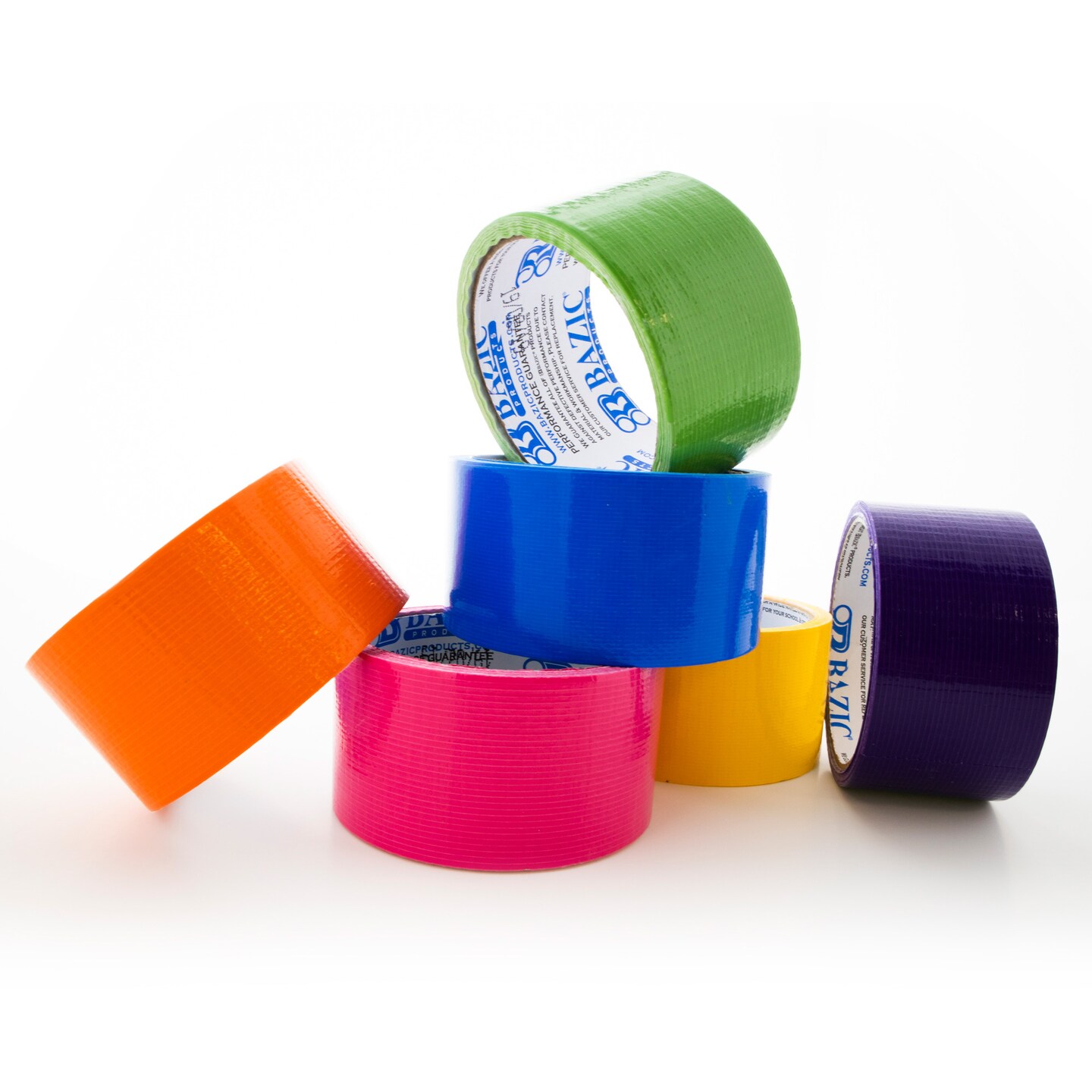 BAZIC 1.88&#x22; X 10 Yard Assorted Fluorescent Colored Duct Tape