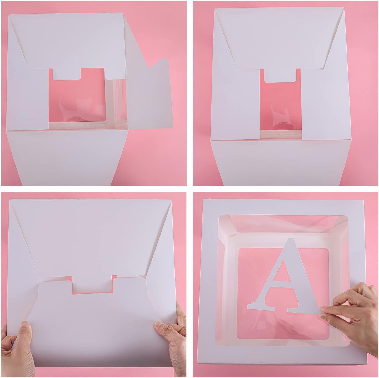 Gold Clear Baby Boxes with Letters for Baby Shower,Baby Shower Decorations, Transparent Ballon Boxes Backdrop,Baby Shower Birthday Party,Gender Reveal, Baby Blocks