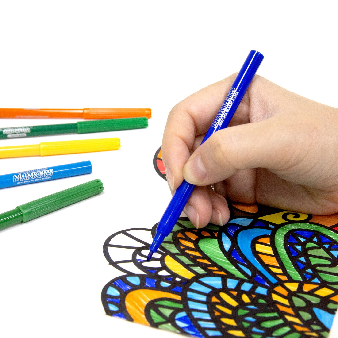 BAZIC Fine Line 24 Classic Colors Washable Markers