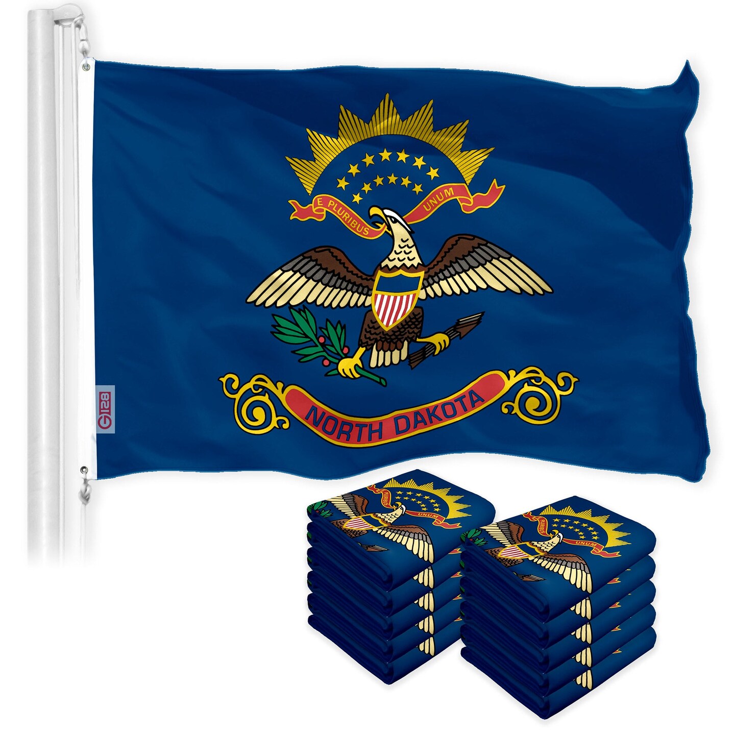 North Dakota ND State Flag 3x5 Ft 10-Pack 150D Printed Polyester By ...