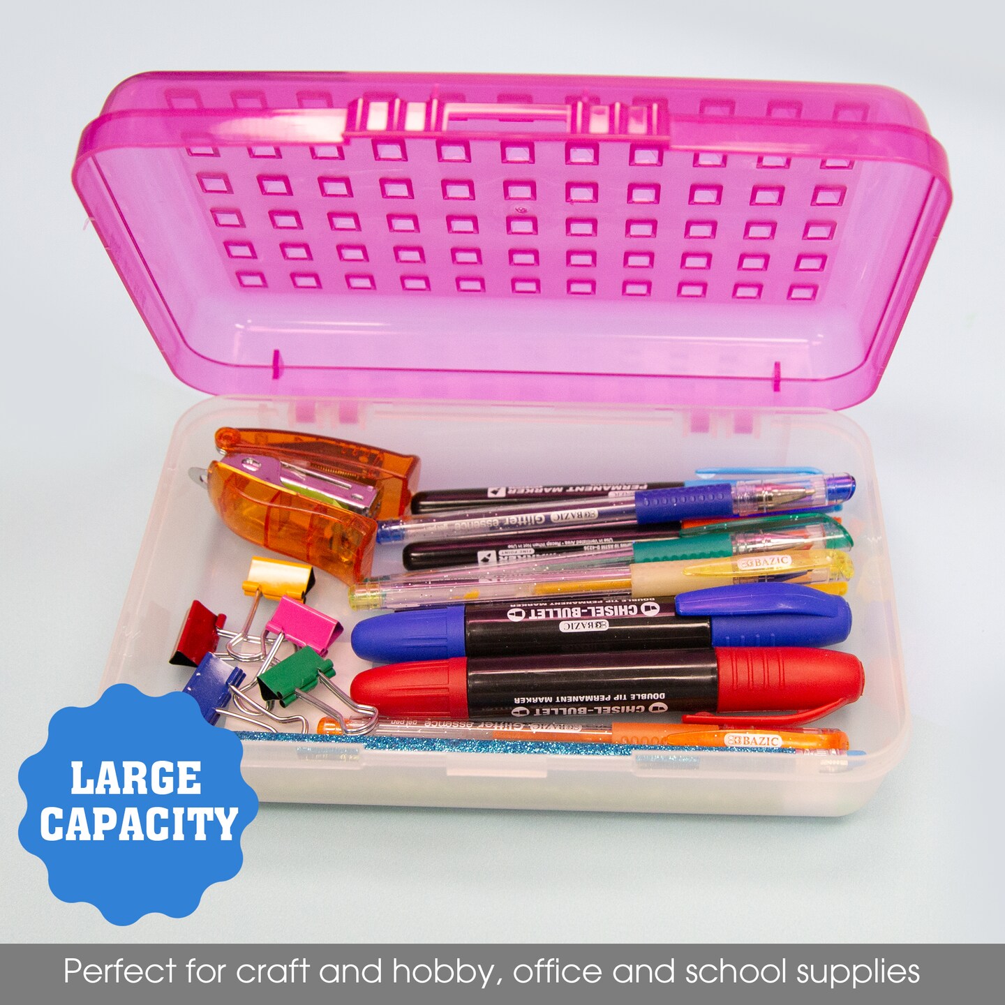 BAZIC Pencil Case Multipurpose Utility Box - Regal