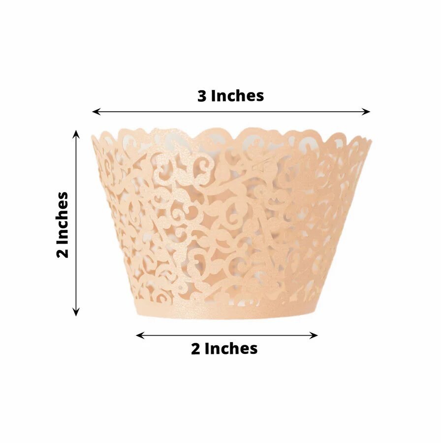 25 Paper Cupcake WRAPPERS Laser Cut Lace Muffin Liners