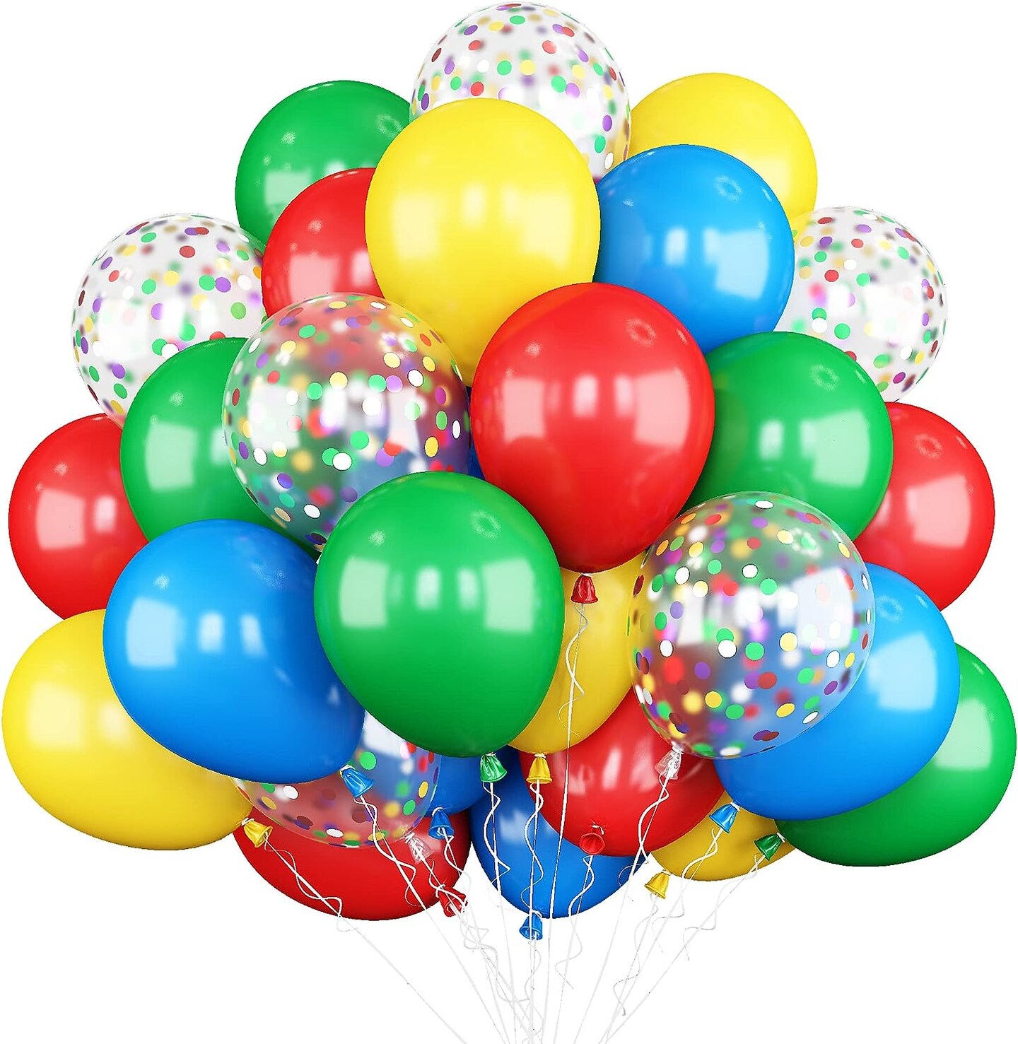 Red Yellow Blue Balloons, 60PCS Balloons Red Blue Green, 12Inch Matte Blue Yellow Red Green Latex Balloons Colourful Confetti Balloons for Kids Birthday Baby Shower Carnival Circus Party Decoration