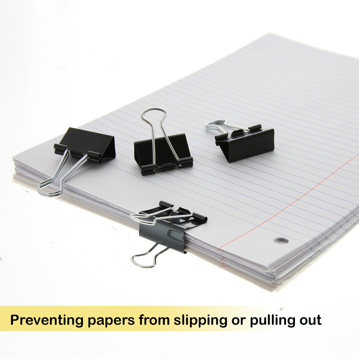 BAZIC Medium 1-1/4 (32mm) Black Binder Clip (8/Pack)
