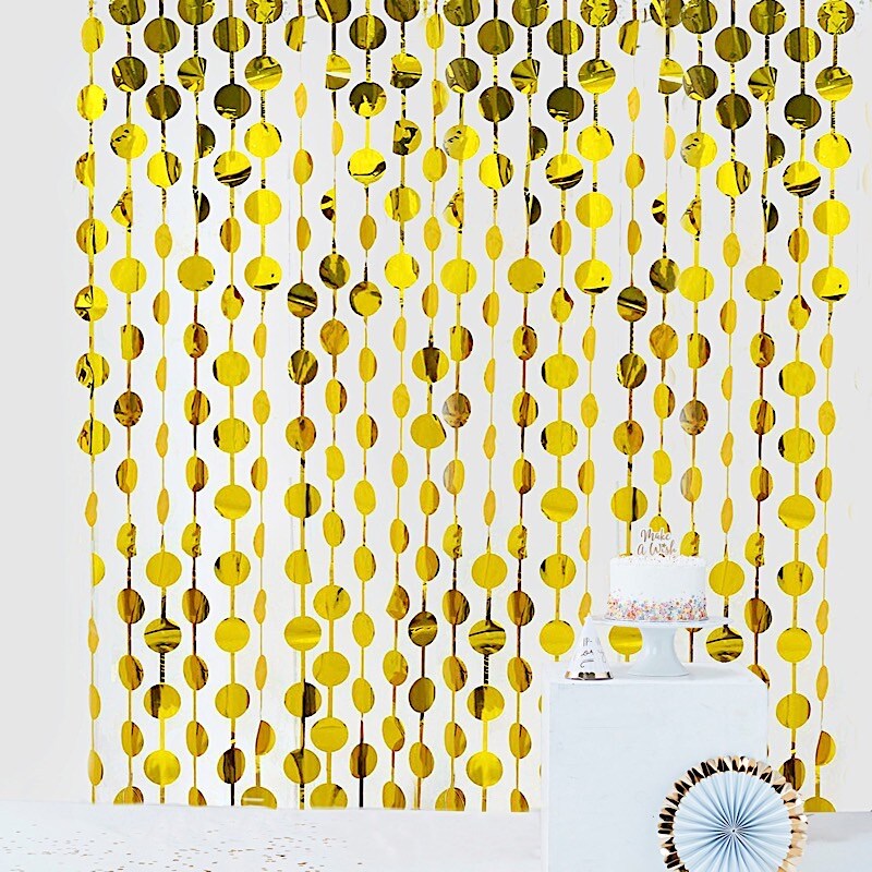 Metallic Round 3x6.5 feet Foil Tassels Fringe Backdrop CURTAINS