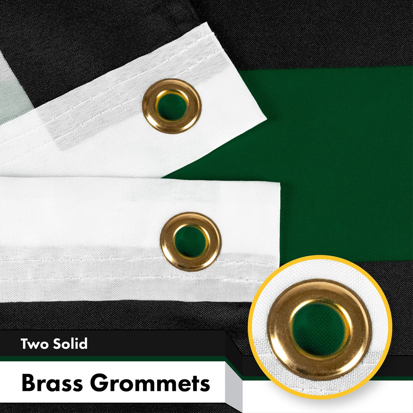 G128 - Thin Green Line American Flag 150D Polyester 3x5 FT Printed Flag - Honoring Men Women Border Patrol Brass Grommets Indoor/Outdoor - Much Thicker More Durable Than 100D 75D Polyester