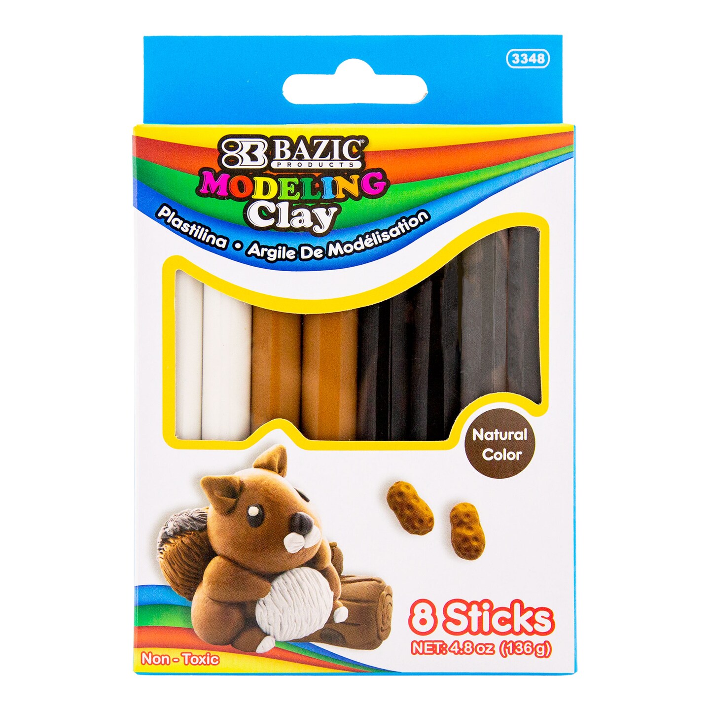 BAZIC Modeling Clay Sticks 4 Natural/ Earth Colors 4.8 Oz